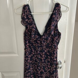 Darling Daydream Navy Blue Floral Print Ruffled Maxi Dress - Lulus